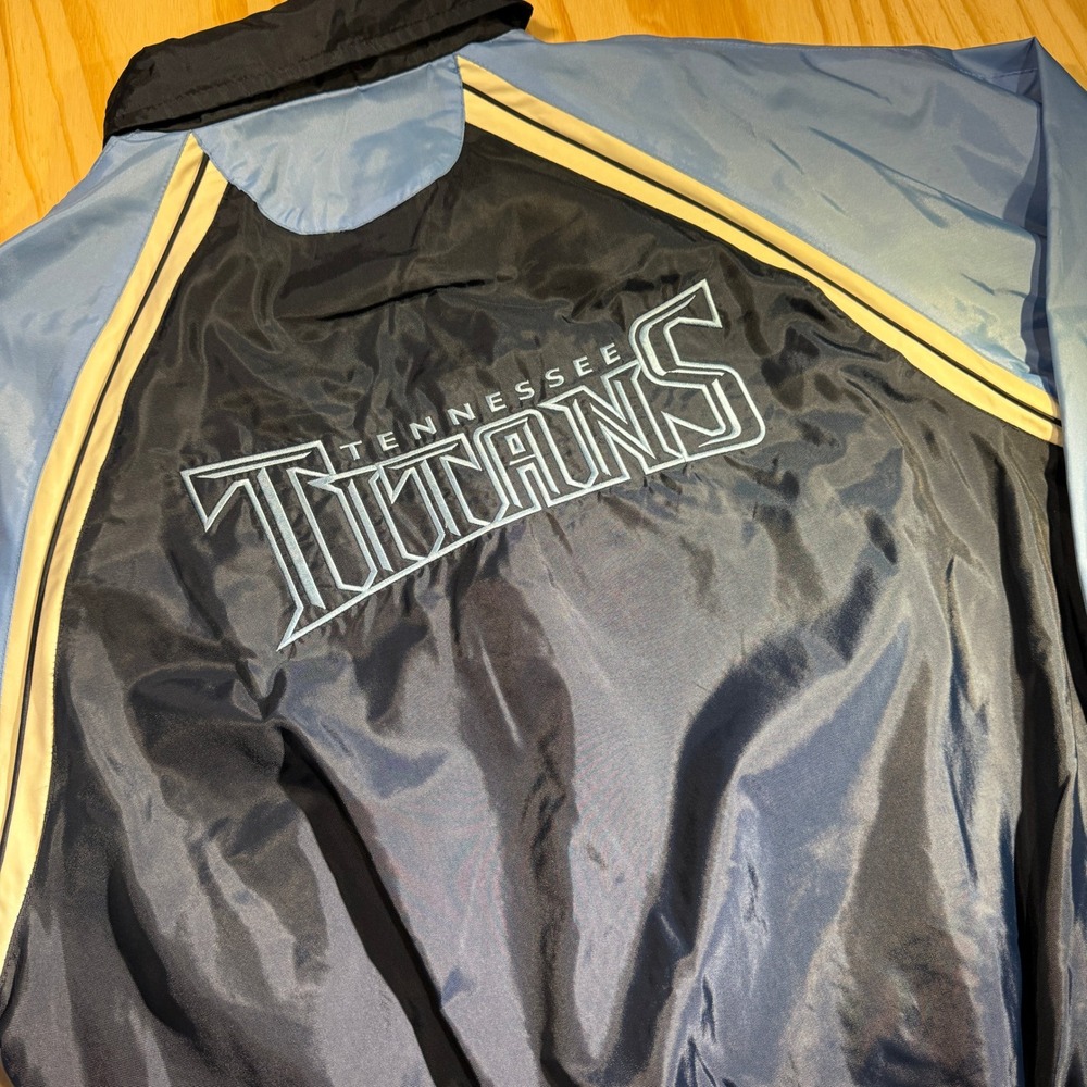 NFL Men Tennessee Titans Track Jacket Blue Embroidered Bomber Windbreaker Size L